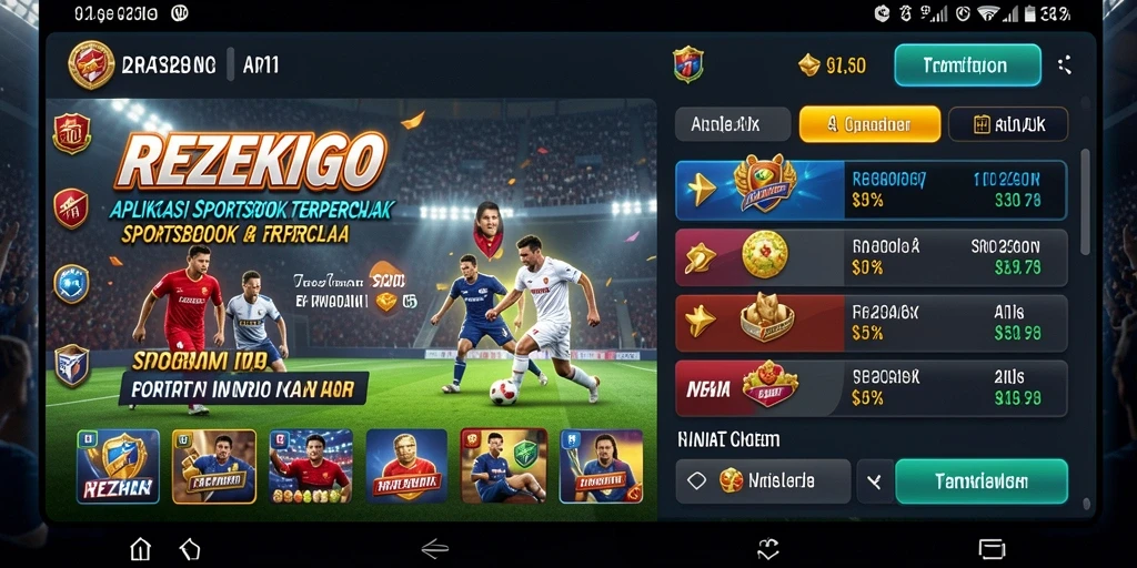 Tampilan menarik dari gameplay aplikasi Sportsbook REZEKIGO.