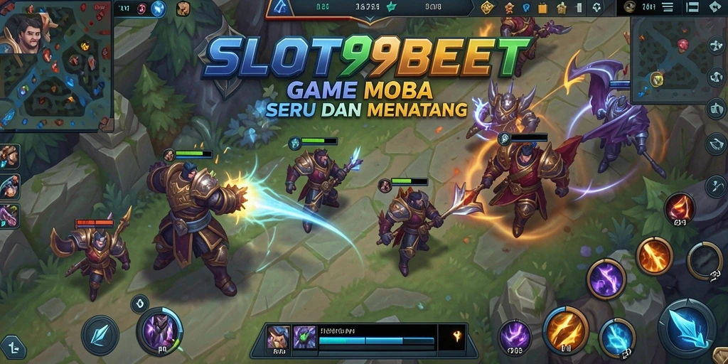 Tampilan menarik dari gameplay seru <strong>SLOT99BET</strong> dalam pertempuran MOBA.