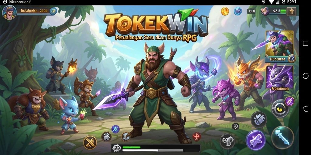 Tampilan gameplay TOKEKWIN menampilkan aksi petualangan RPG yang seru.